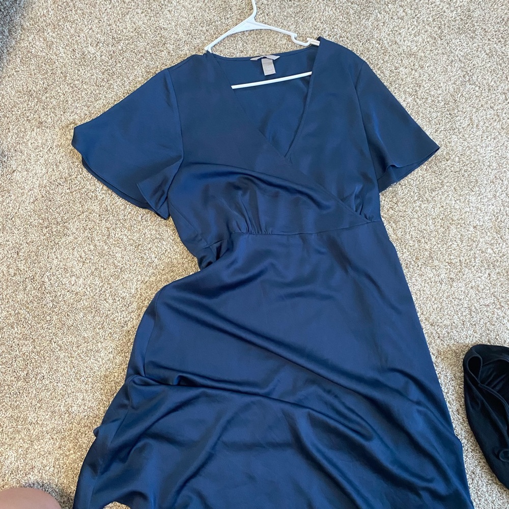 Formal satin midi dress